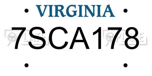 7SCA178 Virginia License Plate