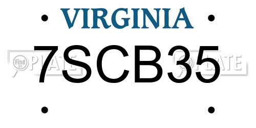7SCB35 Virginia License Plate