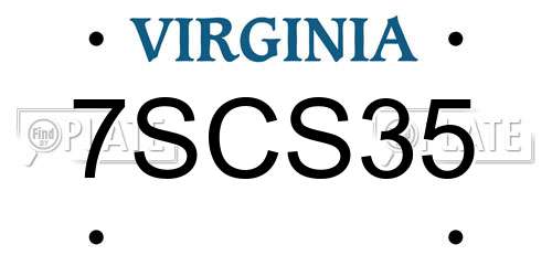 7SCS35 Virginia License Plate