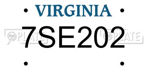 7SE202 Virginia License Plate