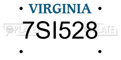 7SI528 Virginia License Plate