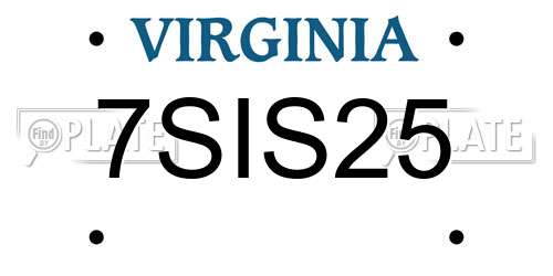 7SIS25 Virginia License Plate