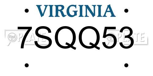 7SQQ53 Virginia License Plate