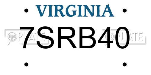 7SRB40 Virginia License Plate