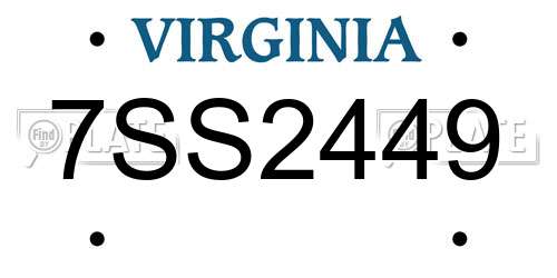 7SS2449 Virginia License Plate