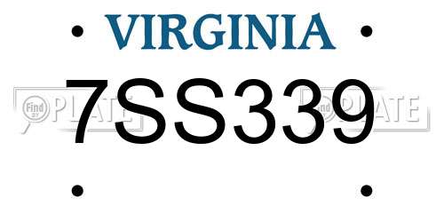 7SS339 Virginia License Plate