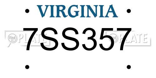 7SS357 Virginia License Plate