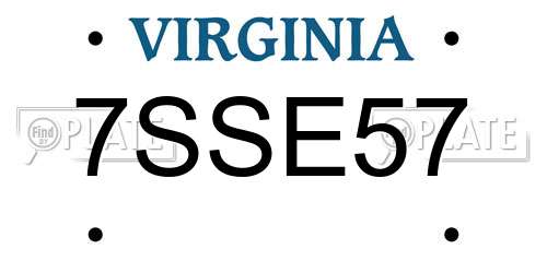 7SSE57 Virginia License Plate