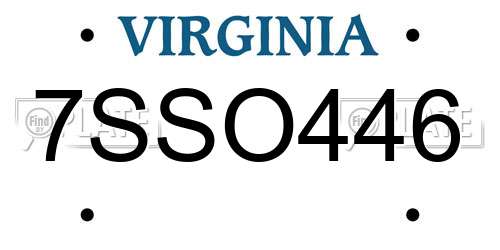 7SSO446 Virginia License Plate