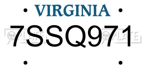 7SSQ971 Virginia License Plate