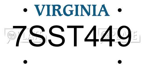 7SST449 Virginia License Plate