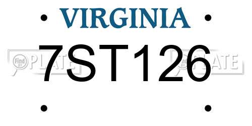 7ST126 Virginia License Plate