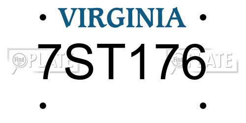 7ST176 Virginia License Plate