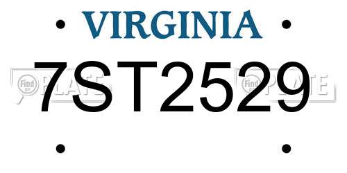 7ST2529 Virginia License Plate