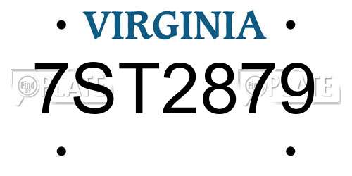 7ST2879 Virginia License Plate