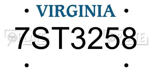 7ST3258 Virginia License Plate