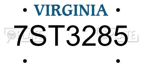 7ST3285 Virginia License Plate