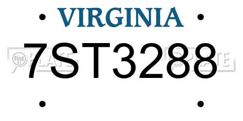 7ST3288 Virginia License Plate