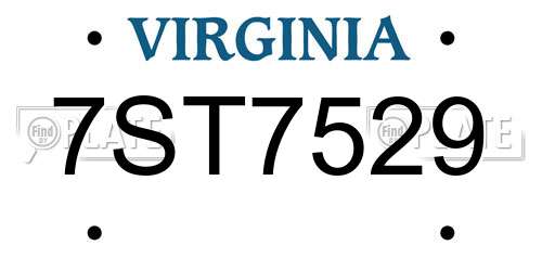 7ST7529 Virginia License Plate