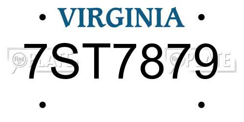 7ST7879 Virginia License Plate