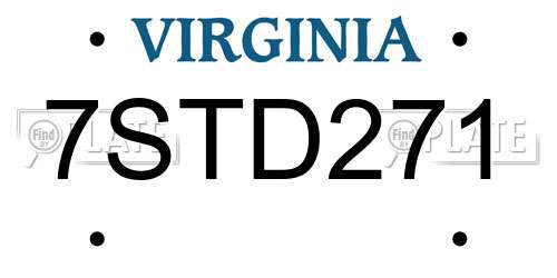 7STD271 Virginia License Plate