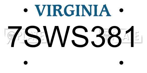 7SWS381 Virginia License Plate