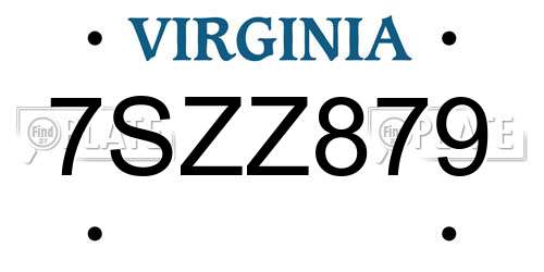 7SZZ879 Virginia License Plate
