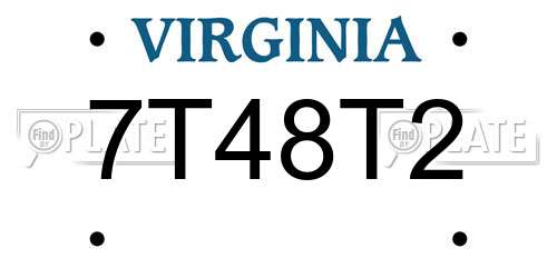 7T48T2 Virginia License Plate