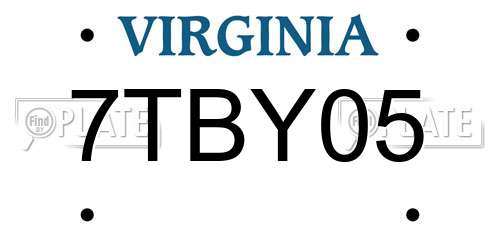7TBY05 Virginia License Plate