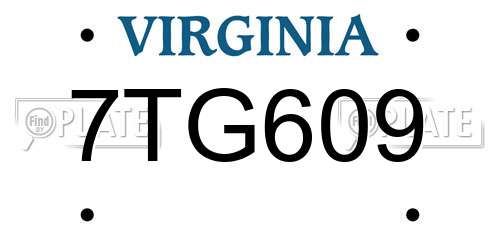 7TG609 Virginia License Plate