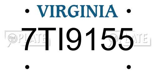 7TI9155 Virginia License Plate