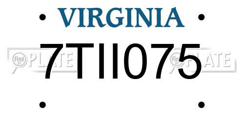 7TII075 Virginia License Plate