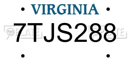 7TJS288 Virginia License Plate
