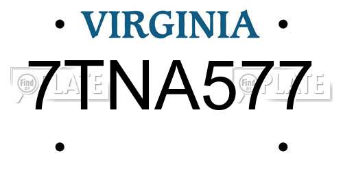 7TNA577 Virginia License Plate