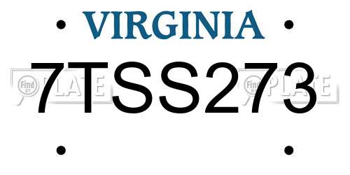 7TSS273 Virginia License Plate