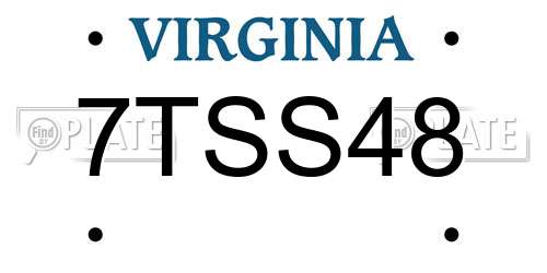7TSS48 Virginia License Plate