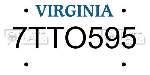 7TTO595 Virginia License Plate