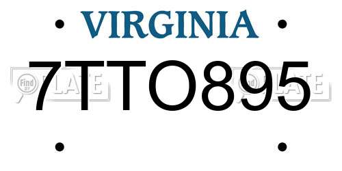 7TTO895 Virginia License Plate
