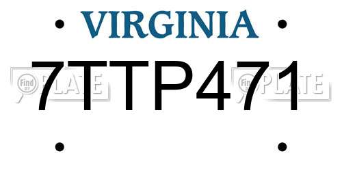 7TTP471 Virginia License Plate