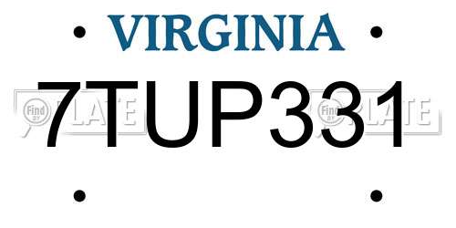 7TUP331 Virginia License Plate