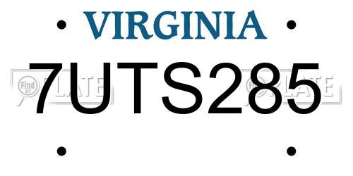 7UTS285 Virginia License Plate