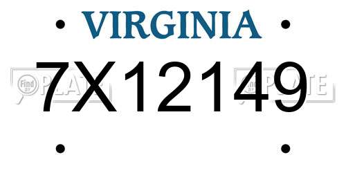 7X12149 Virginia License Plate