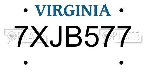 7XJB577 Virginia License Plate