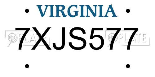 7XJS577 Virginia License Plate