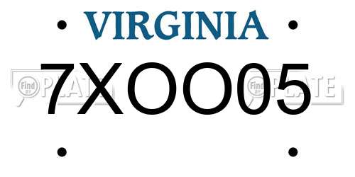 7XOO05 Virginia License Plate