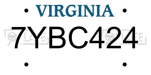 7YBC424 Virginia License Plate