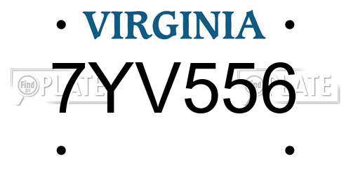 7YV556 Virginia License Plate