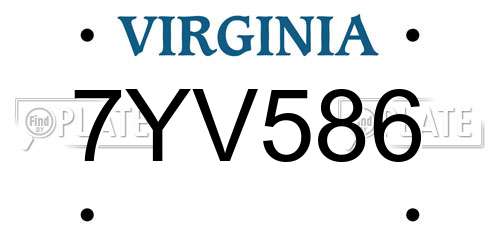 7YV586 Virginia License Plate