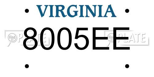 8005EE Virginia License Plate