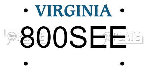 800SEE Virginia License Plate